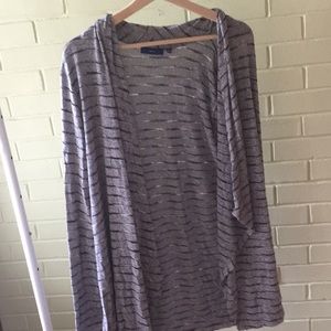 Grey striped cardigan